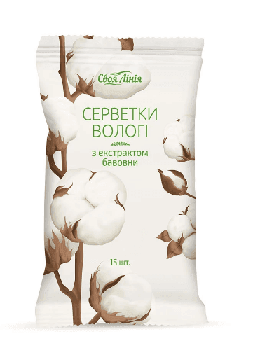 Серветки вологі 15 шт Своя лінія ароматизовані