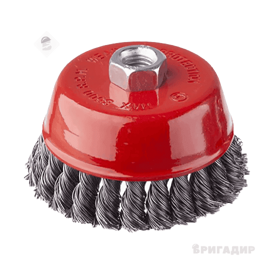 Щітка чашкова 100мм, для КШМ, М14 (пучки крученого дроту ) BT-2100 INTERTOOL