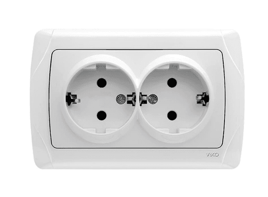 90960056 Розетка 2-а із заземленням ViKO Carmen біла