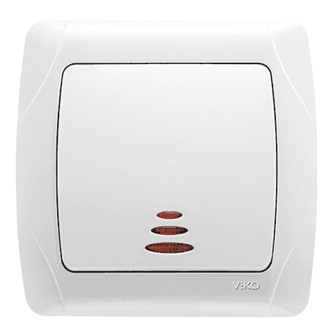 Вимикач 1-кл. з підсвічуванням білий ViKO Carmen 90561019