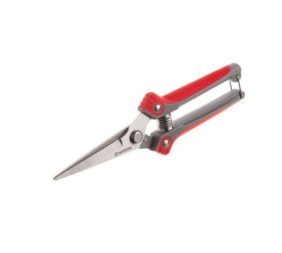 Секатор для винограду 200 мм, INOX, двокомпонентна рукоятка INTERTOOL FT-1015