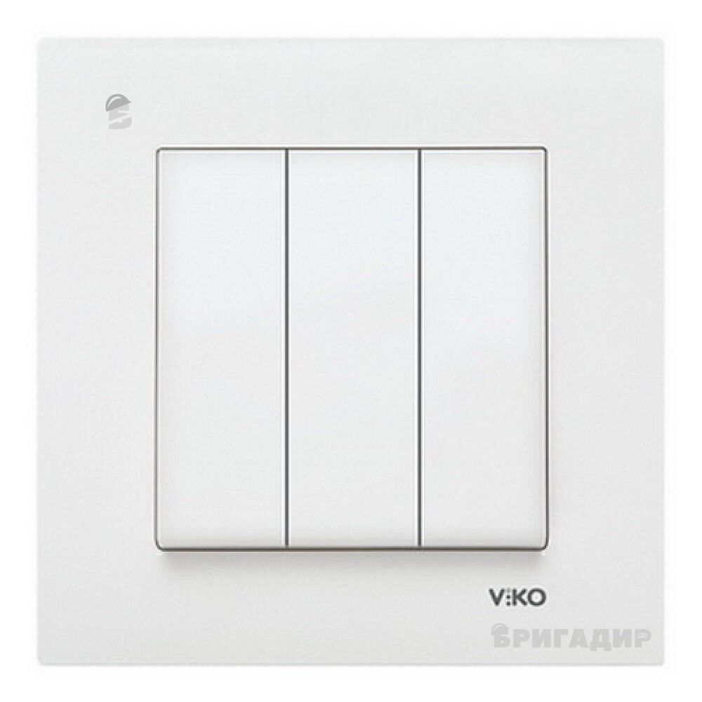 Вимикач 3-кл. білий ViKO Karre