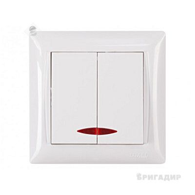 Вимикач 2-й з біла Primera 3006