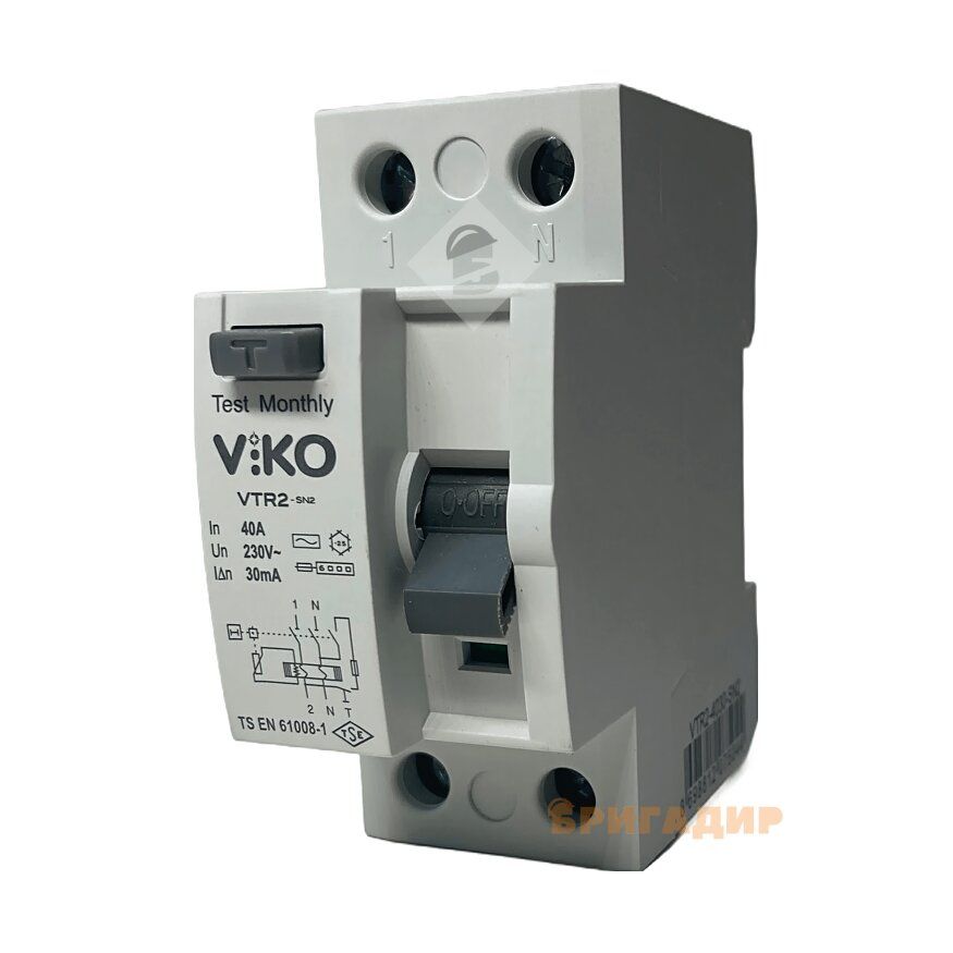 Пристрій захисного відключення 1P+N (однофазне) 40А 30мА 230V (ViKO)