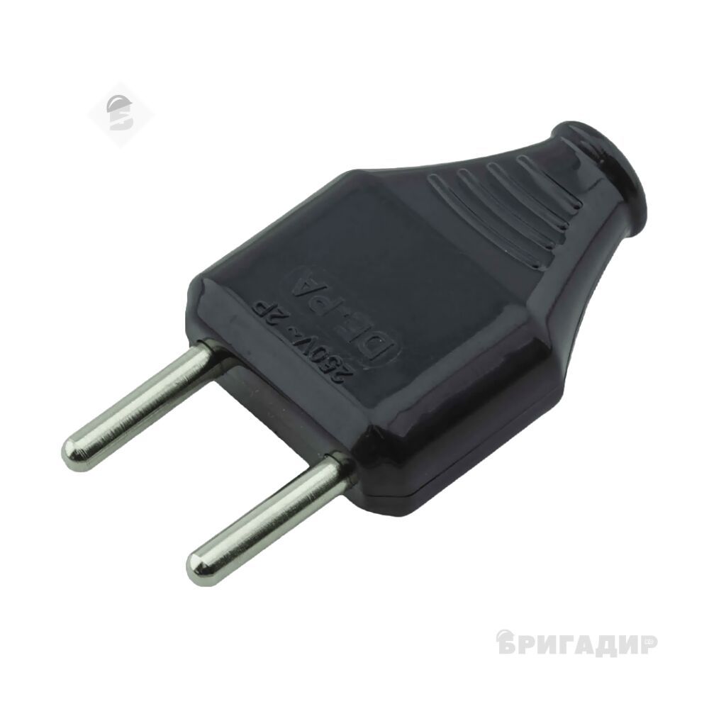 Вилка плоска штепсельна чорна (Neomax) 1107