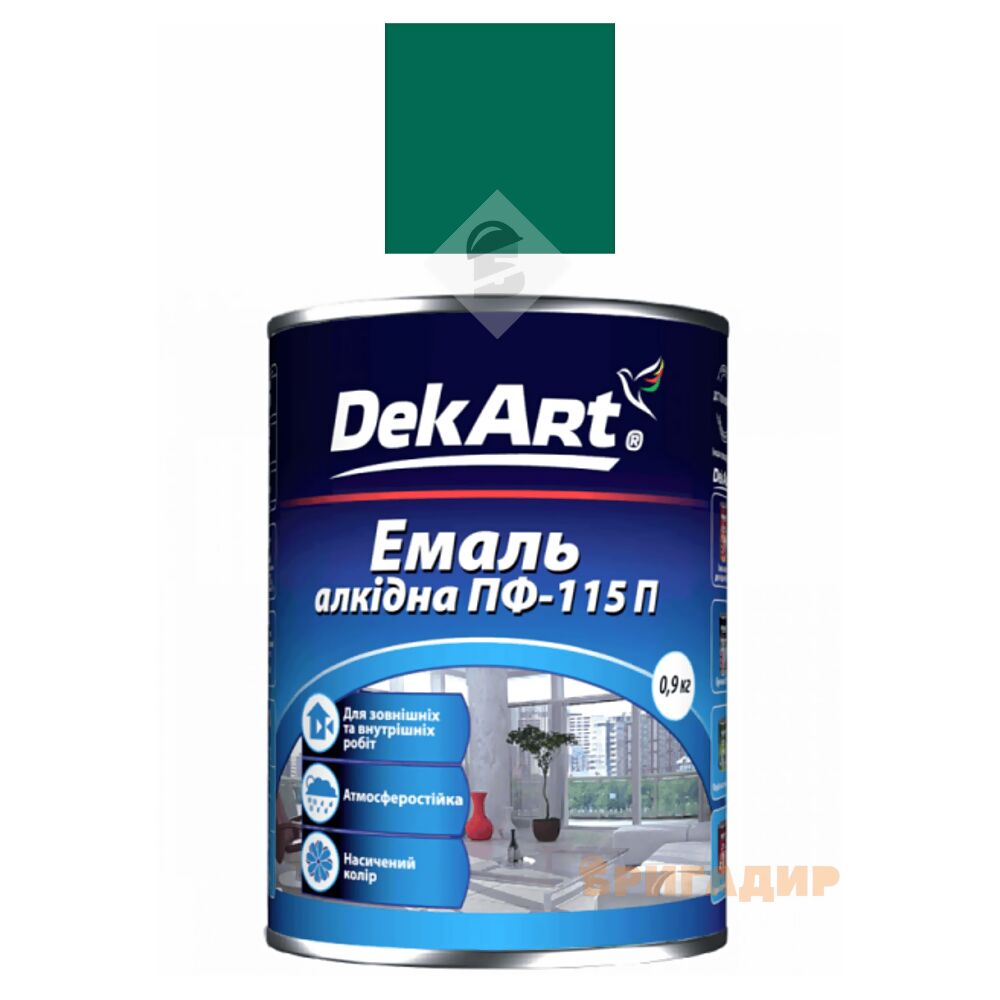 Емаль алкідна ПФ-115П темно-зелена ТМ DekArt