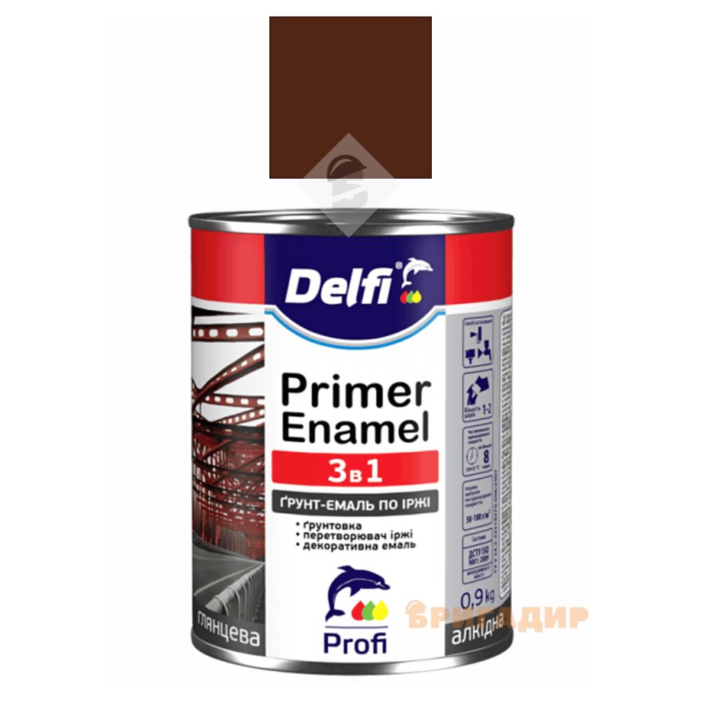 Грунт-емаль по іржі 3 в 1, темно-коричнева ТМ 