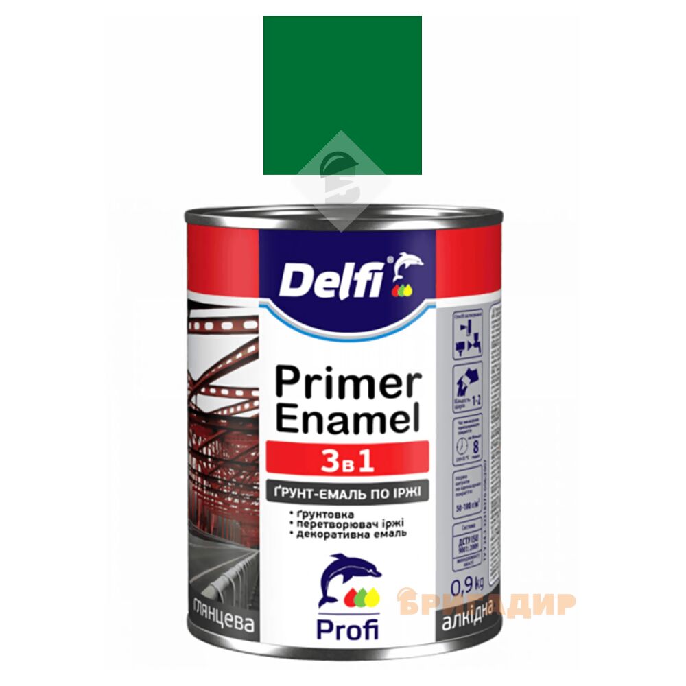 Грунт-емаль по іржі 3 в 1, зелена, ТМ 