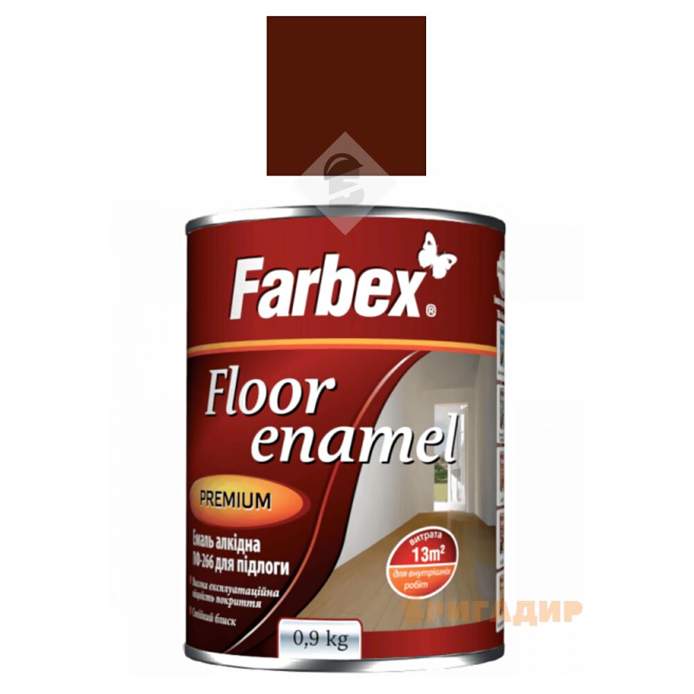 Емаль для підлоги Фарбекс 266ПФ, червоно-коричнева, 0.9 кг