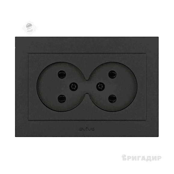 Розетка 2-а. Grano чорн. металік