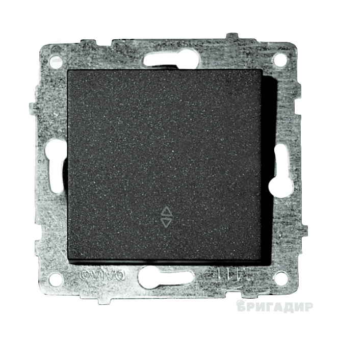 Механізм вимикача 1-клв.прохідного Grano чорн.Металік