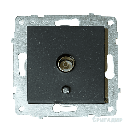 Механізм розетки ТВ прохідної Grano чорн.металік