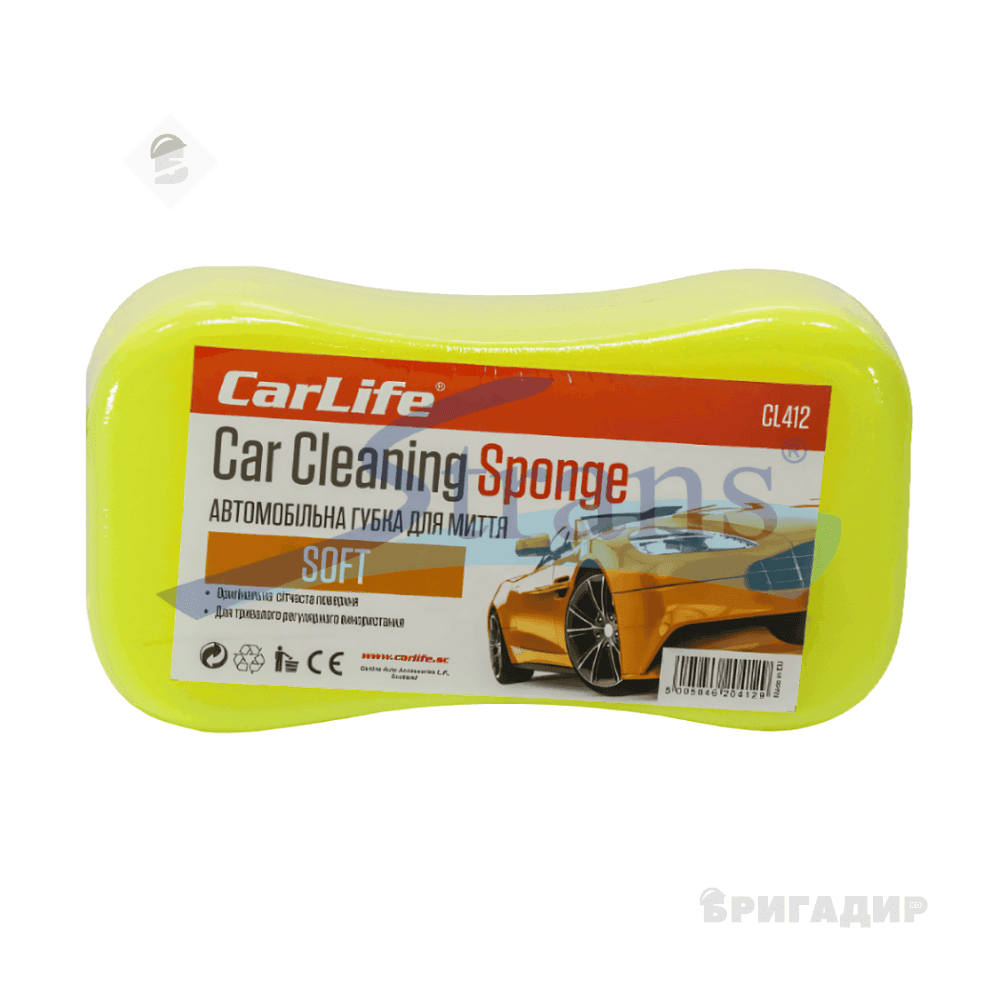 Губка для миття авто з дрібними порами CarLife Soft CL412
