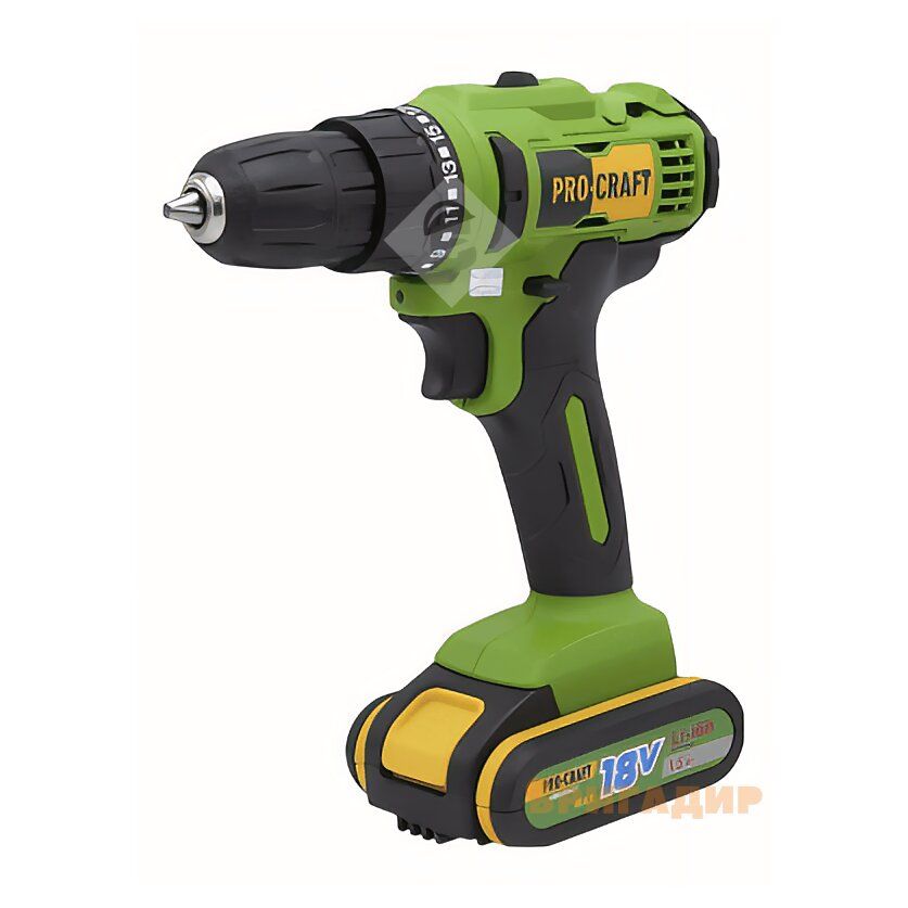 Акумуляторний шуруповерт PROCRAFT PA-18C compact - комплектація