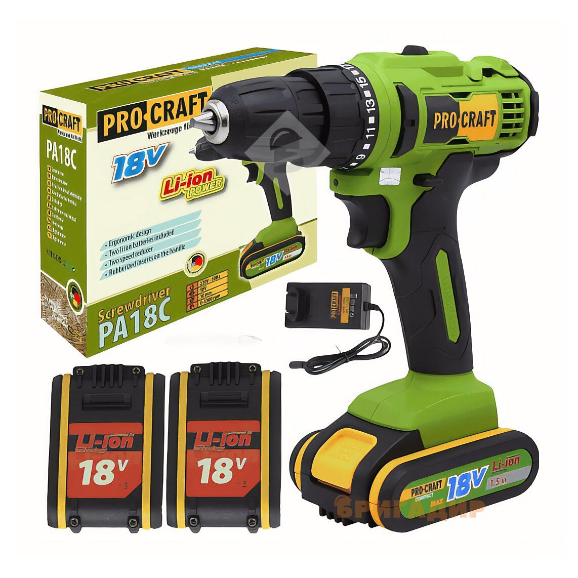 Акумуляторний шуруповерт PROCRAFT PA-18C compact