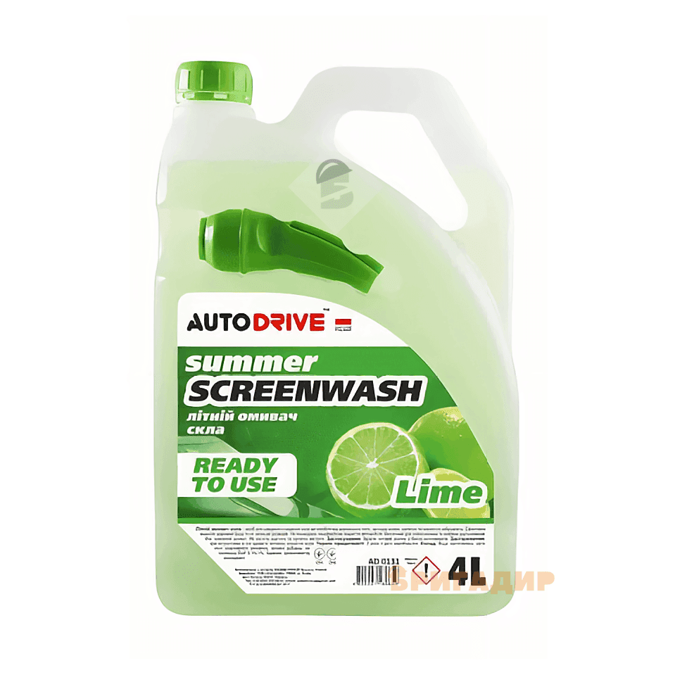 Омивач скла літній Auto Drive Summer Screen Wash Lime HDPE 4л