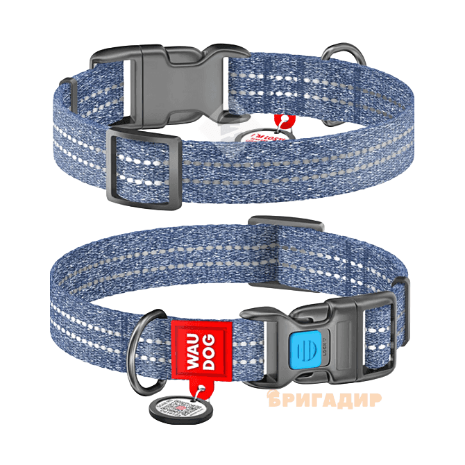 Нашийник WAUDOG Re-cotton синій