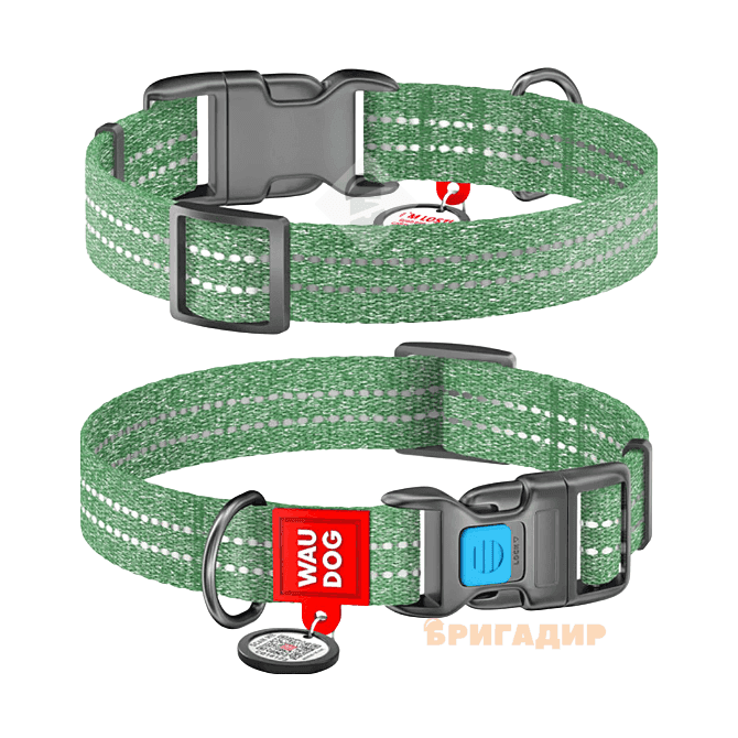 Нашийник WAUDOG Re-cotton зелений