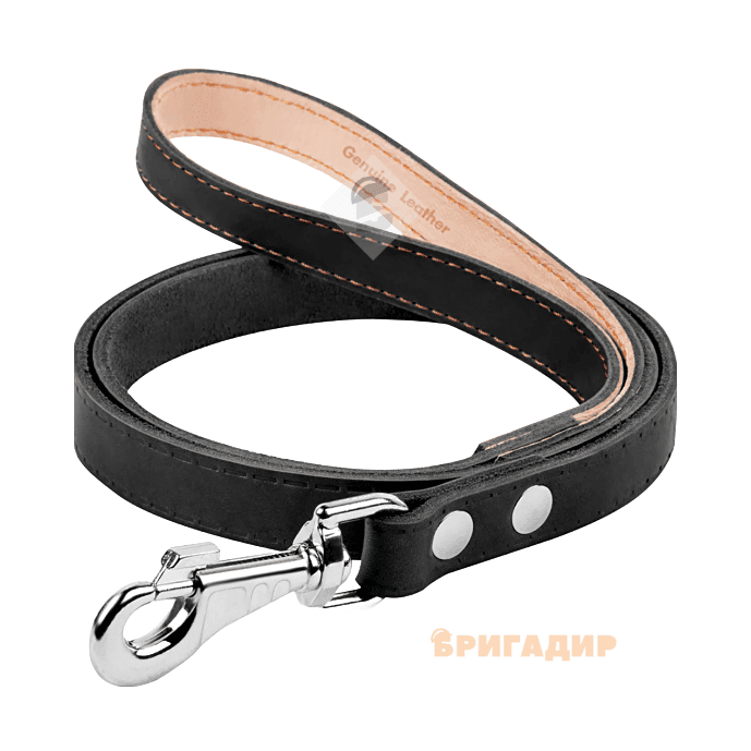 Повідець одинарний, непрошитий, чорний (16мм*120см) \