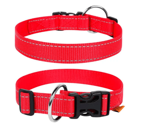 Нашийник подвійний нейлоновий світловідбивний Collar Dog Extreme, червоний