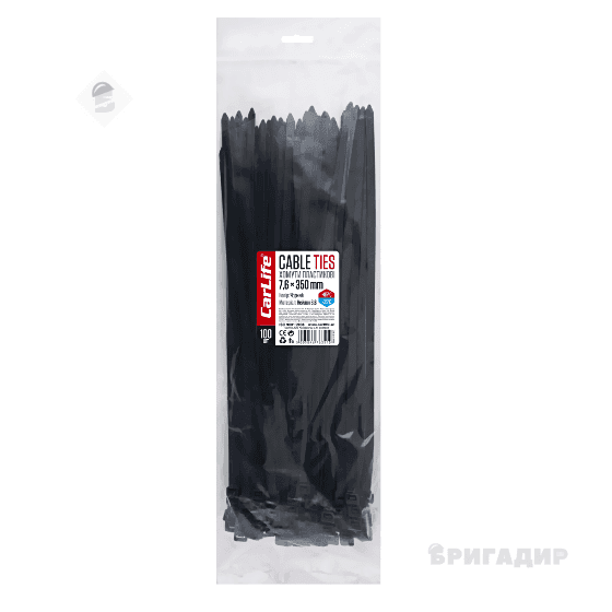 Стяжка кабельна 7.6х350мм чорна