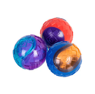 Іграшка для собак GiGwi Ball: Три м'ячі з пищалкою, TPR гума, 6 см