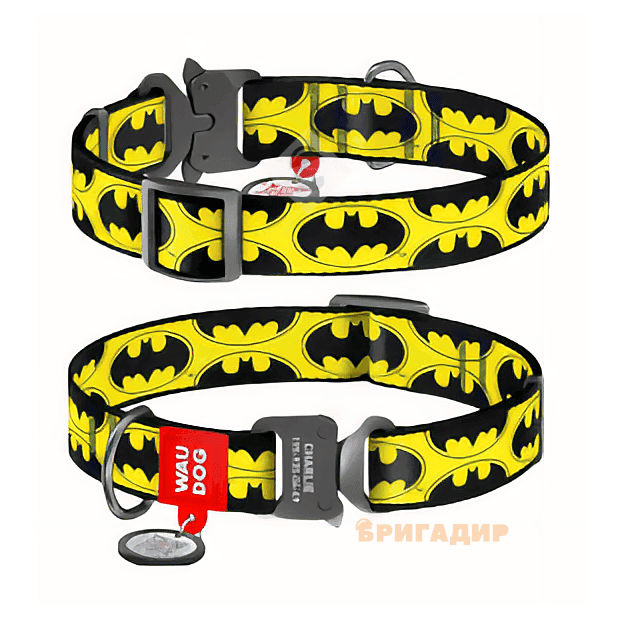 Нашийник WAUDOG Nylon з малюнком Бетмен лого