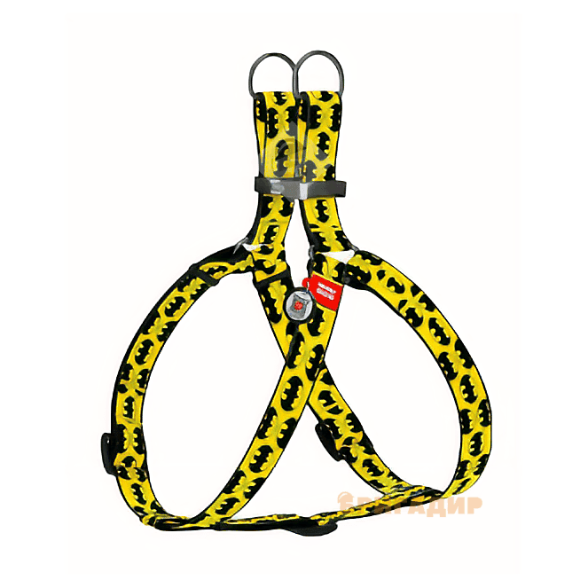 Шлея для собак анатомічна WAUDOG Nylon з QR паспортом, 'БетменЛого'