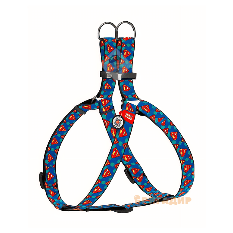 Шлея WAUDOG Nylon з QR паспортом, Супермен лого