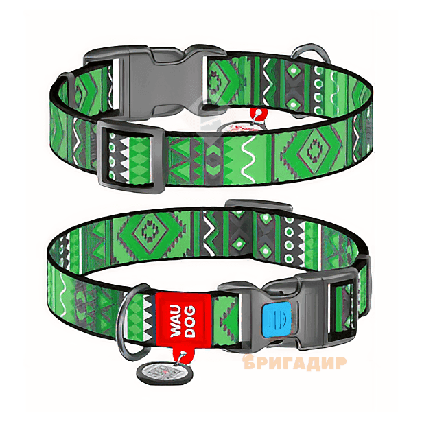 Нашийник WAUDOG Nylon Етно зелений