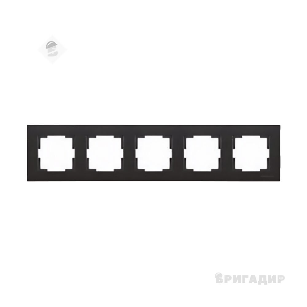Рамка горизонтальна п'ятимісна RITA, Mutlusan, чорний