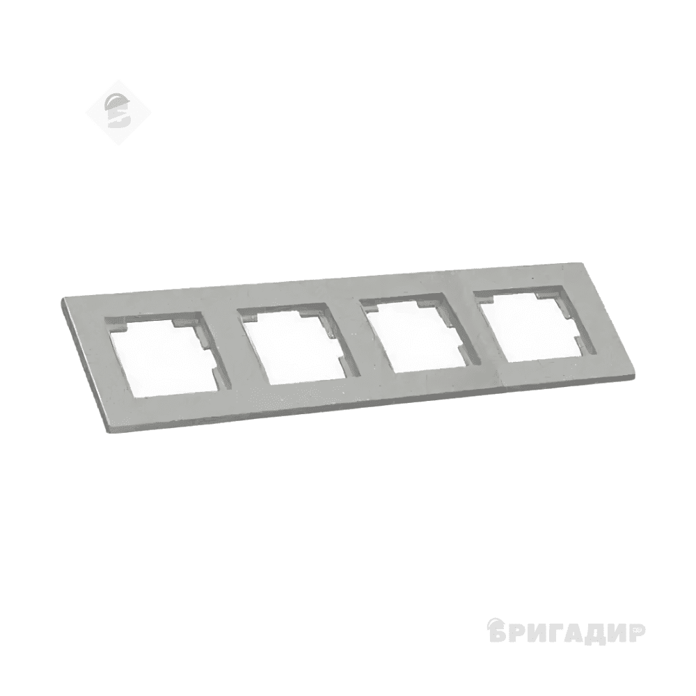 Рамка горизонтальна чотиримісна RITA, Mutlusan, "срібло"