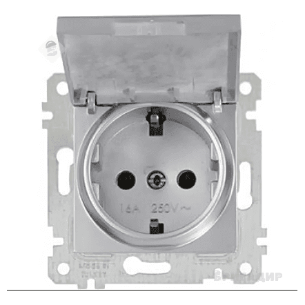Механізм розетки з/з, 16А, бризкозахищеної, з кришкою, RITA, Mutlusan, \