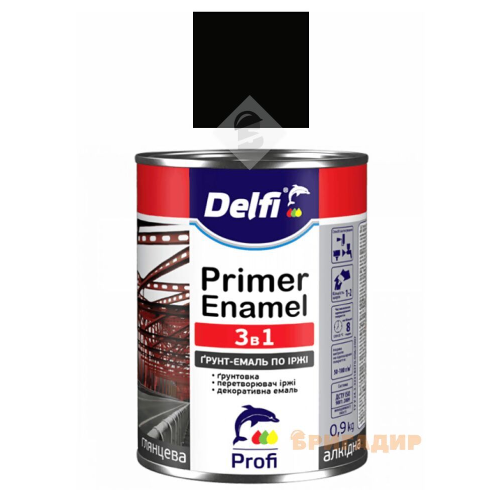 Грунт-емаль по іржі 3 в 1, чорна, ТМ 
