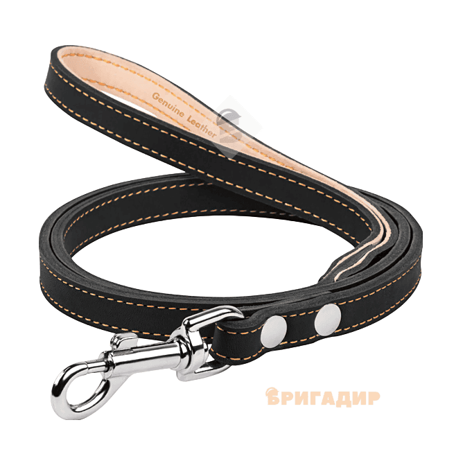 Повідець подвійний з прошивкою чорний