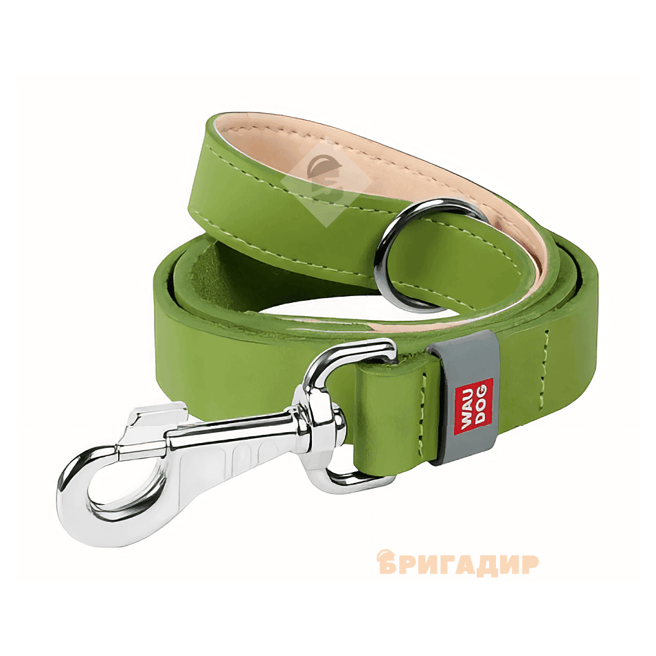 Повідець WAUDOG Classic шкіра салатовий