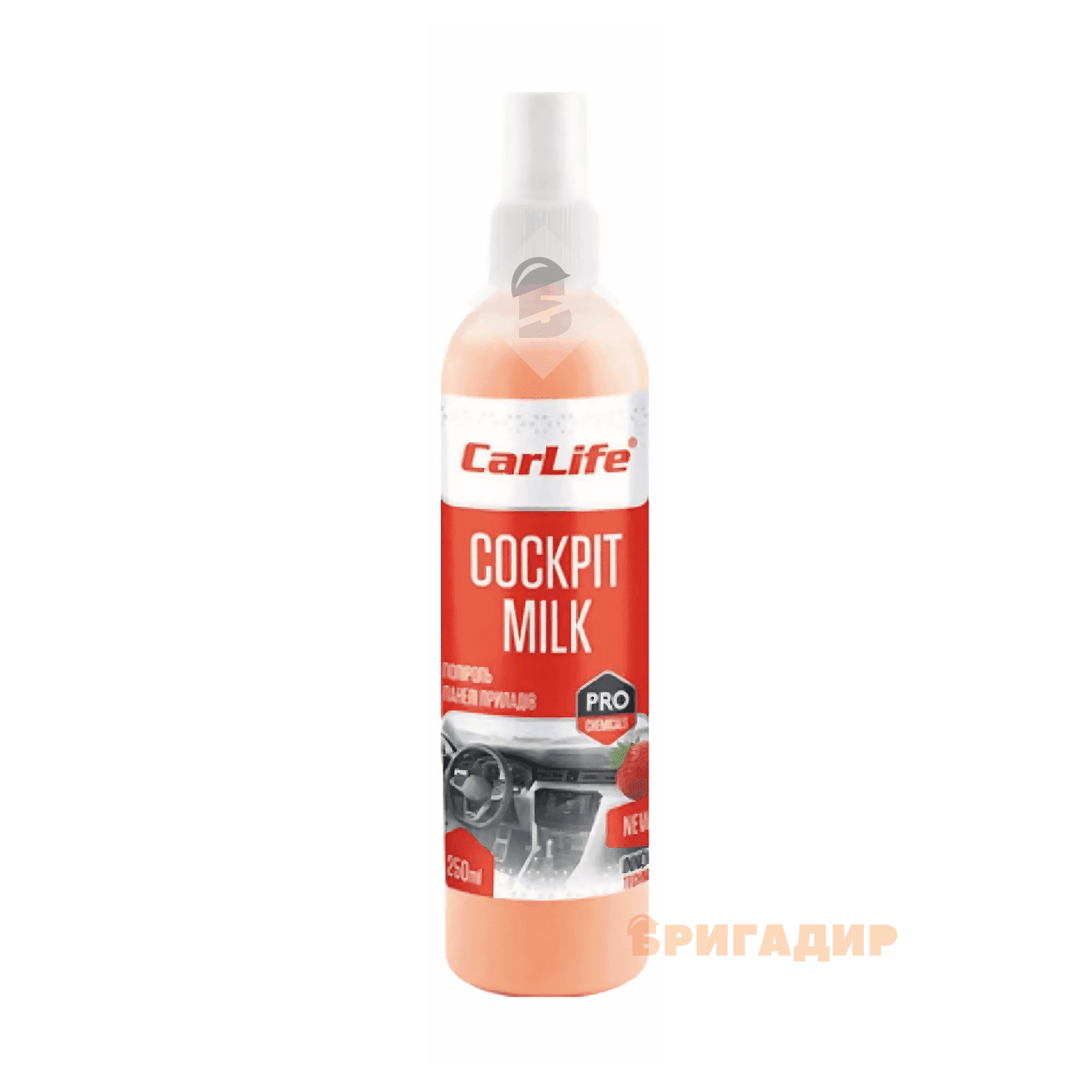 Поліроль молочко для панелі приладів Carlife полуниця Cockpit Milk 250мл CF038