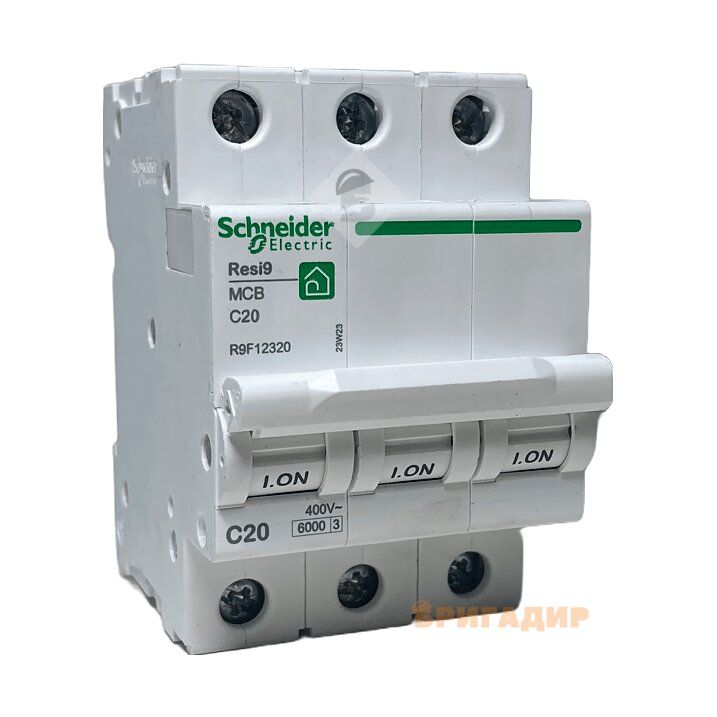 Автоматичний вимикач Schneider 3п 20А Resy 9 ВА63 С