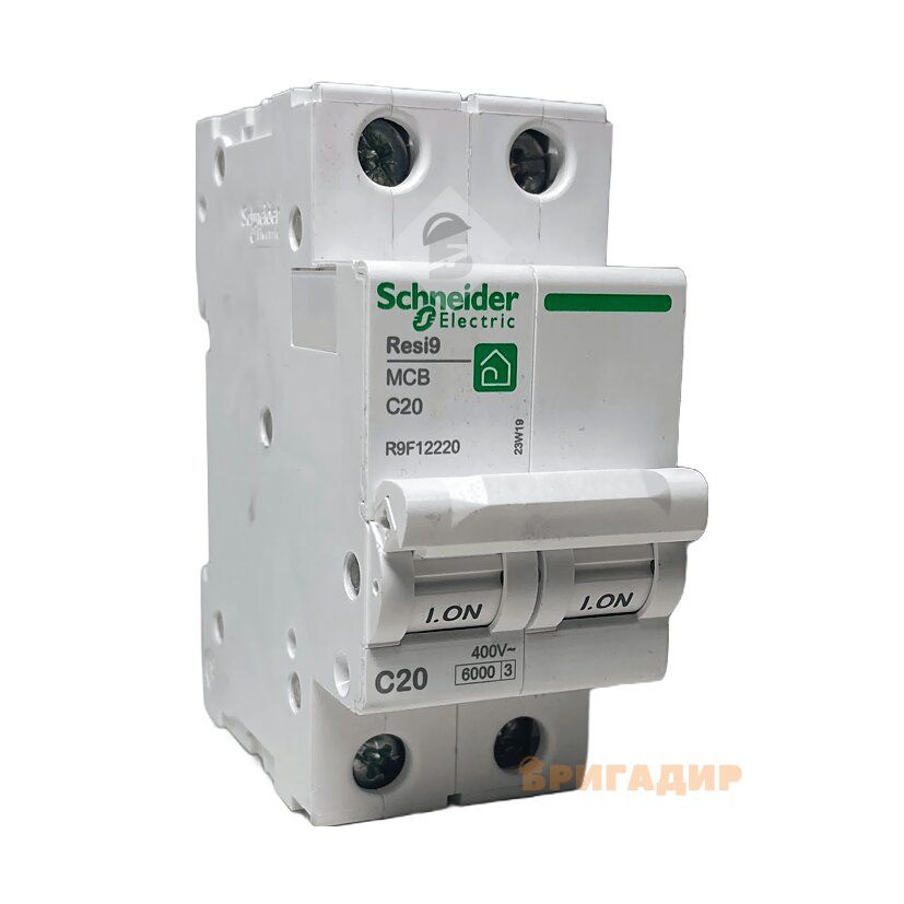 Автоматичний вимикач Schneider 2п 20А Resy 9 ВА63 С
