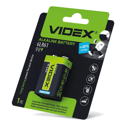 Батарейка Videx Alkaline 6LR61 (Крона)