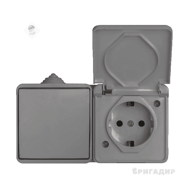 Блок вимикач/розетка 1 з/з Аква 415421