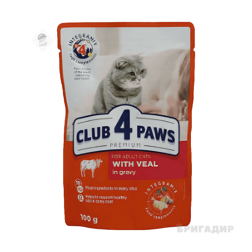 Вологий корм Club 4 Paws Premium з телятиною