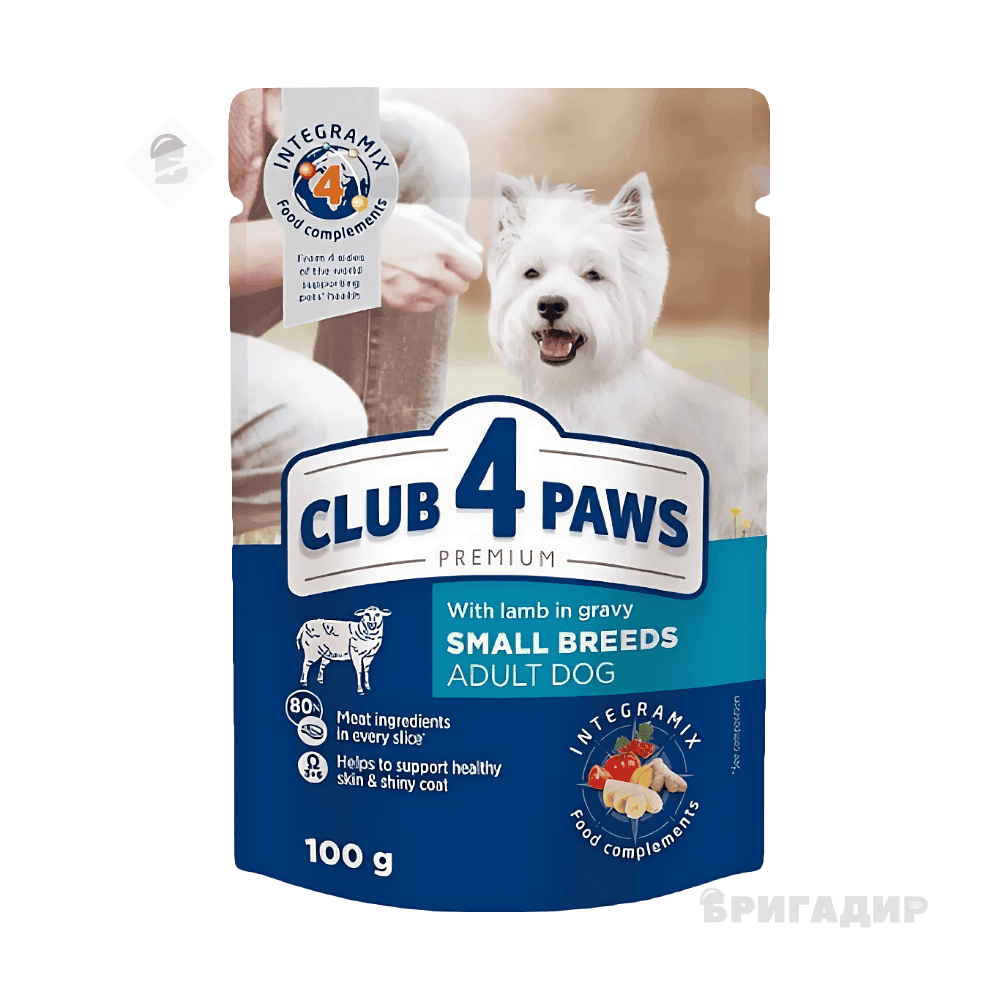Club 4 Paws Premium Вологий корм для собак з ягням у соусі