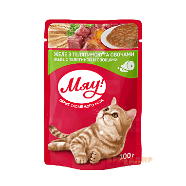 М'яукорм Коти Желе Телятина з Овочами