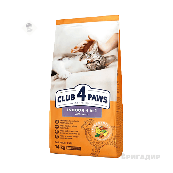 Сухий корм Club 4 Paws Indoor 4в1 Ягня для дорослих котів