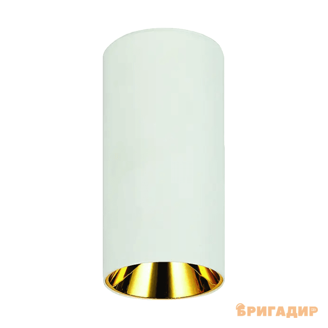 Точковий накладний білий, золота серед, циліндр, д.80мм, 10W,4500K