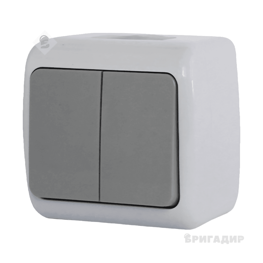 Вимикач подвійний Mutlusan сірий 472543