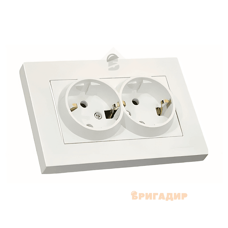 Розетка подвійна вертикальна Mutlusan біла