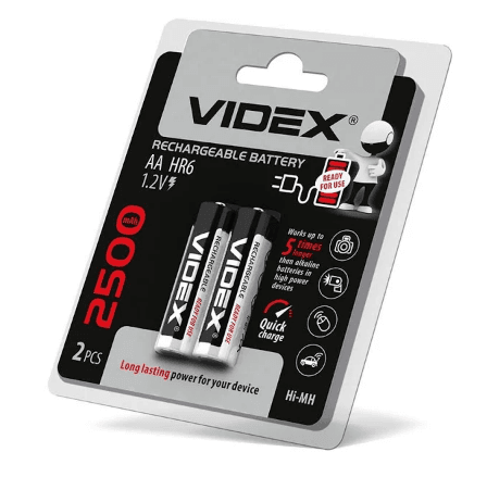Акумуляторні батарейки VIDEX AA 2500 мА/год