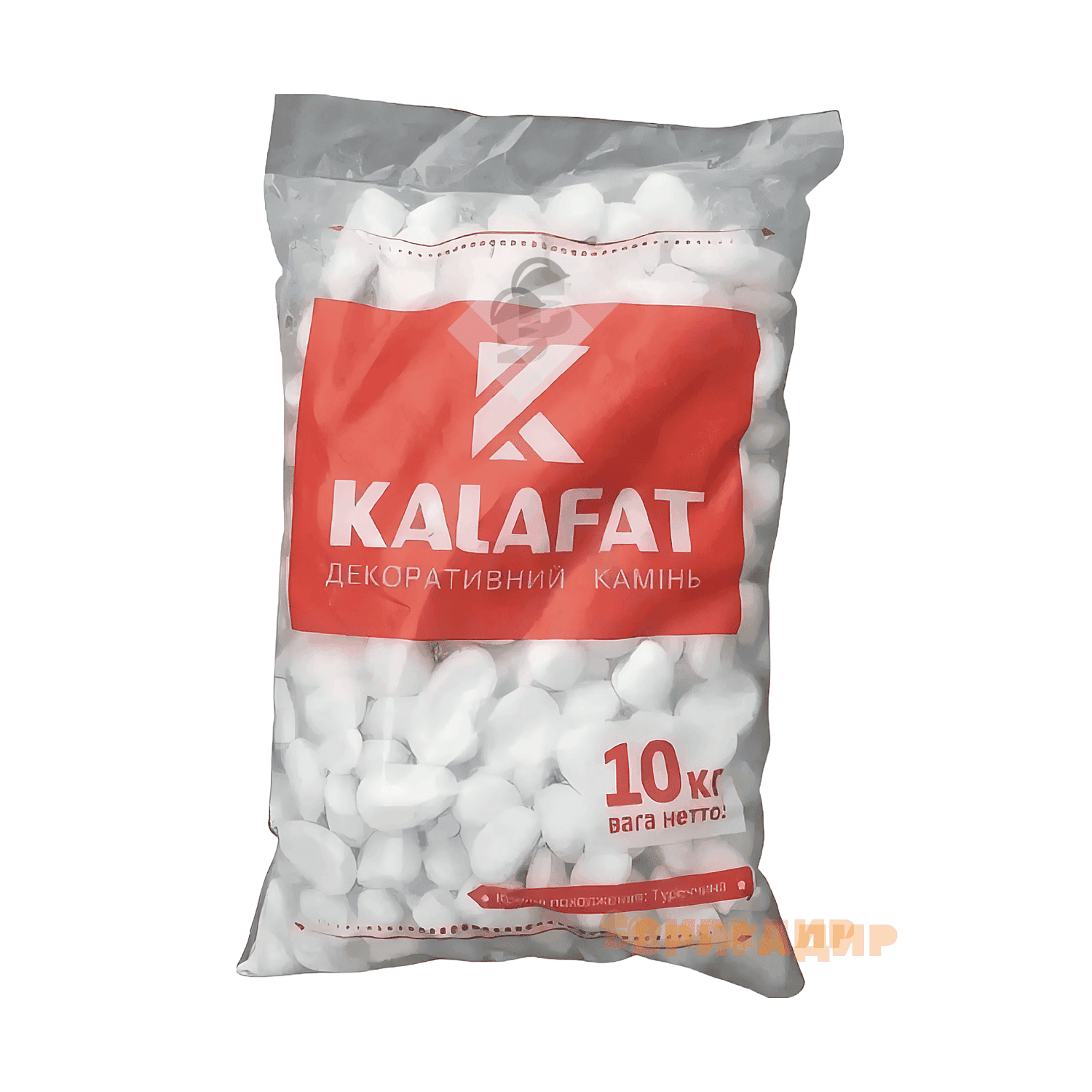 Декоративний камінь KALAFAT біла мармурова галька